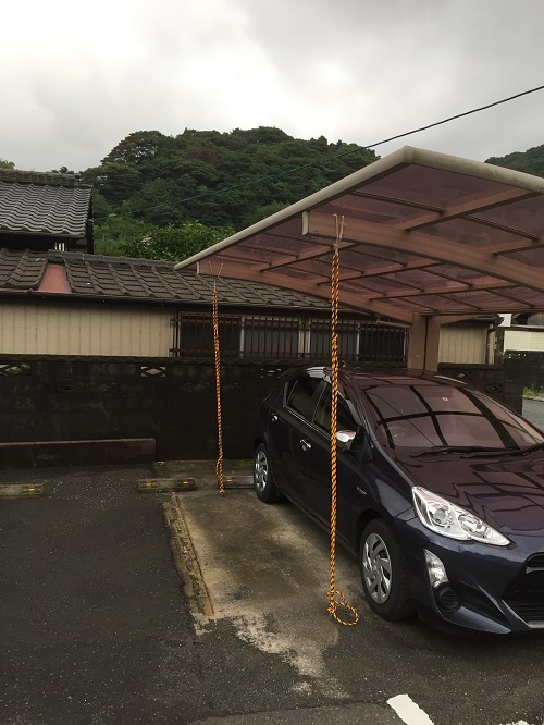 台風 屋根 カー 対策 ポート